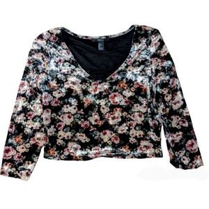 FOREVER 21 Long Sleeve Floral Shirt Size Large